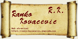 Ranko Kovačević vizit kartica